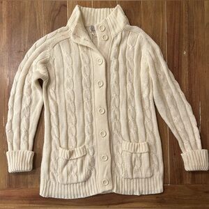 Vintage Sears cableknit cardigan Medium